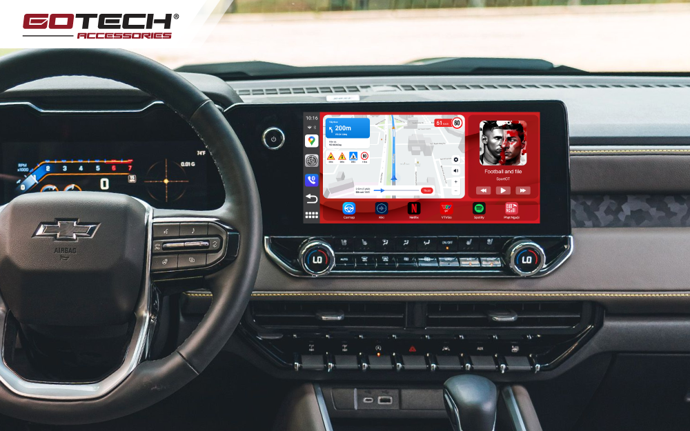 Android Box cho xe Chevrolet Colorado 2020 - 2024 sở hữu giao diện độc quyền từ Gotech