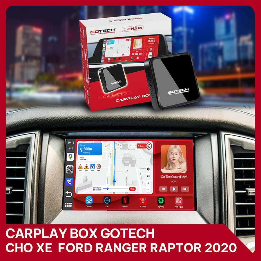 Android Box GOTECH cho xe Ford Ranger Raptor 2020