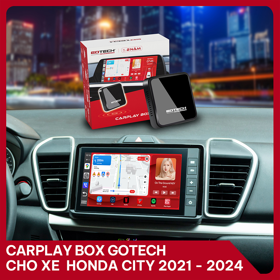 Android Box GOTECH cho xe Honda City 2021-2024