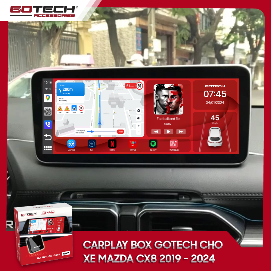 Android Box GOTECH cho xe Mazda CX8 2019 – 2024