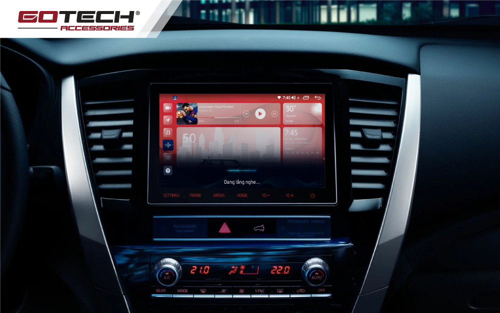 Android Box GOTECH cho xe Mitsubishi Pajero Sport 2020 - 2024 ra lệnh giọng nói thông minh