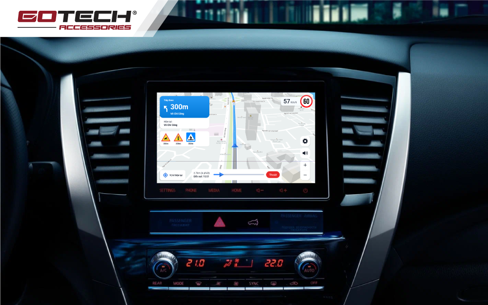 Android Box GOTECH cho xe Mitsubishi Pajero Sport 2020 - 2024 tích hợp trọn bộ bản đồ chỉ đường