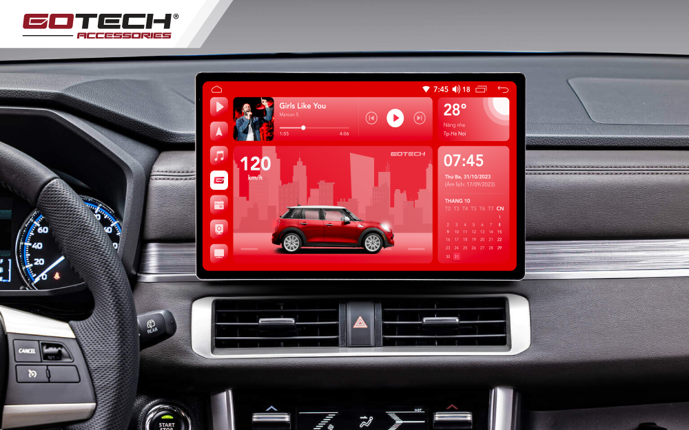 Màn hình Android ô tô cho xe Xpander giao diện màn hình đẹp mắt