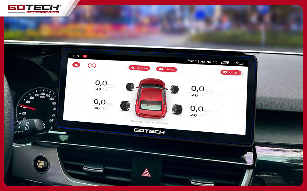 Màn hình Android ô tô cho xe Kia Seltos tích hợp cảm biến áp suất lốp