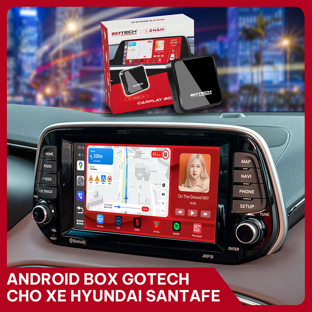 Android Box cho xe Hyundai SantaFe