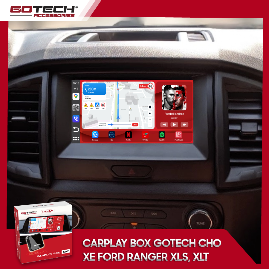 Android Box cho xe Ford Ranger XLS, XLT 