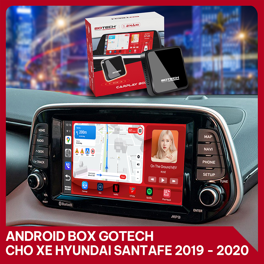 Android Box GOTECH cho xe Hyundai SantaFe 2019-2020