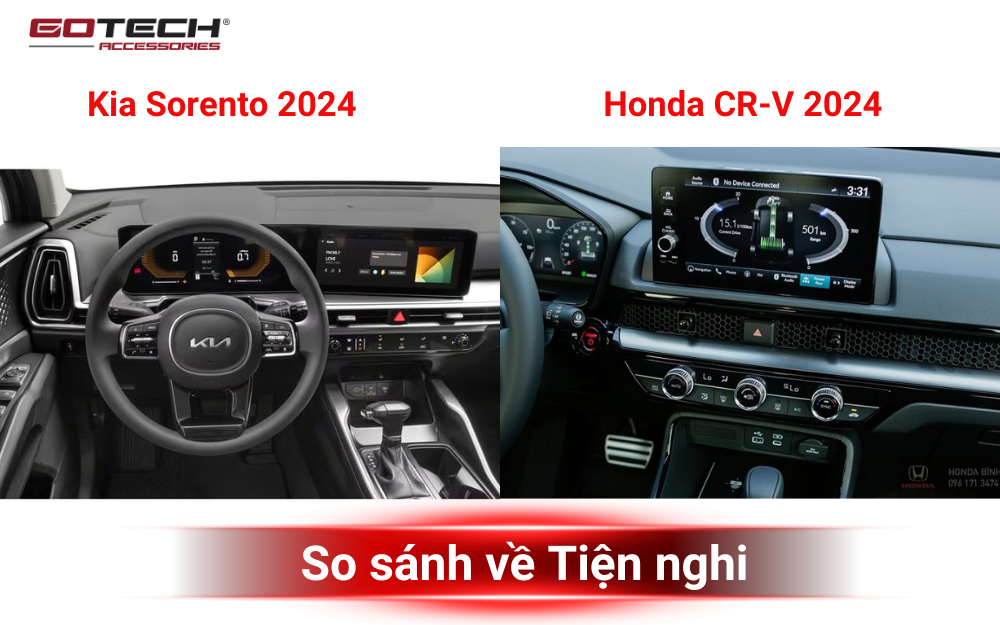So sánh Kia Sorento và Honda CR-V về Tiện nghi