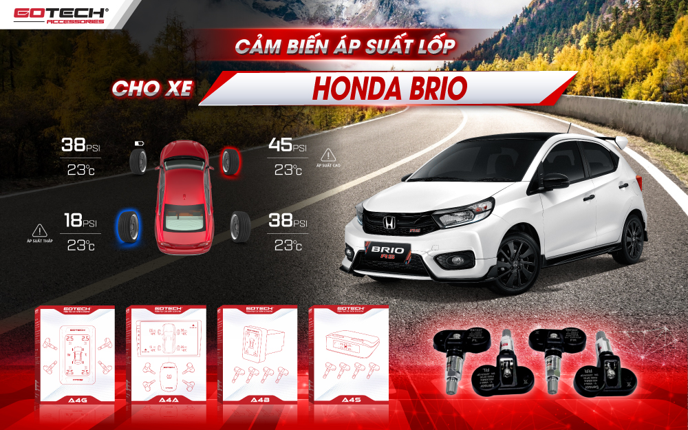 Cảm biến áp suất lốp cho xe Honda Brio chính hãng