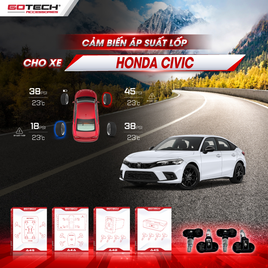 Cảm biến áp suất lốp cho xe Honda Civic