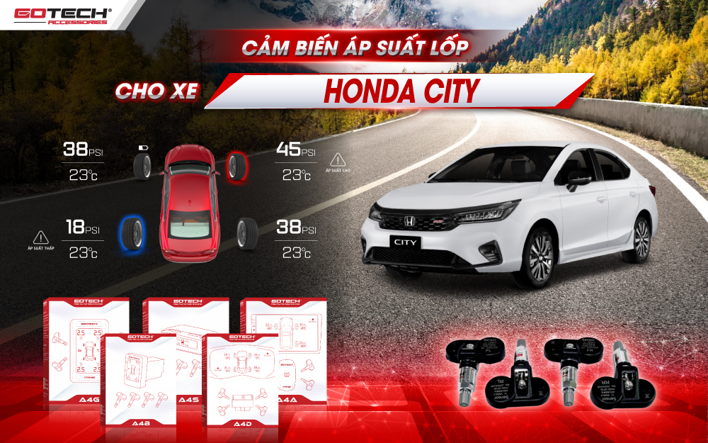 Hệ thống cảm biến áp suất lốp cho xe Honda City