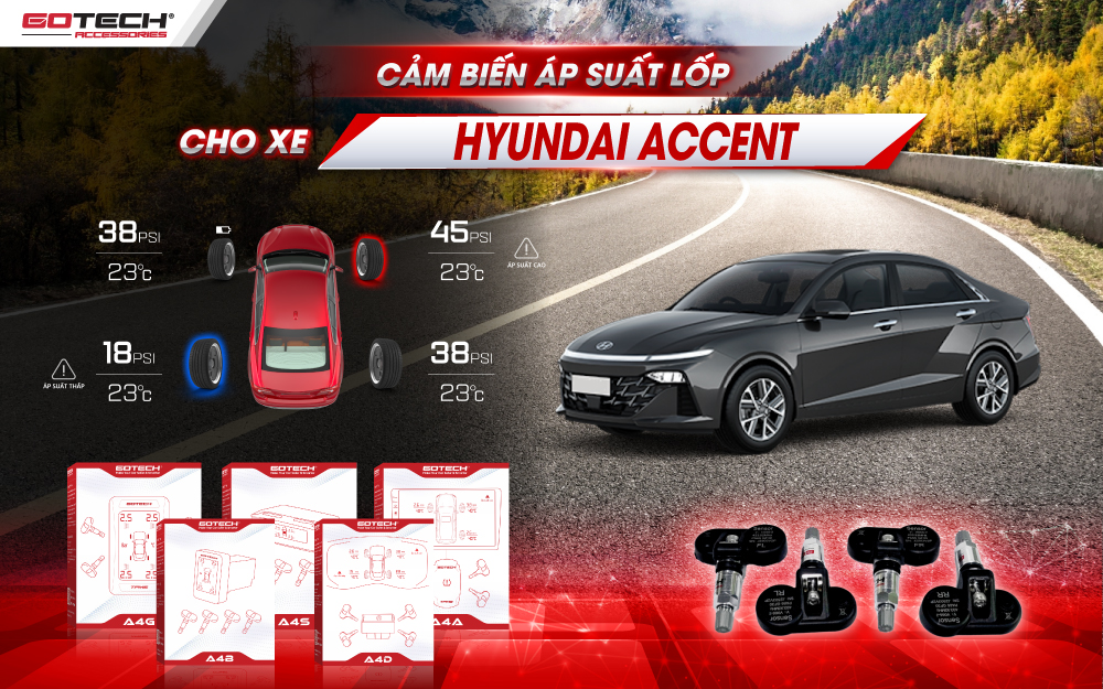 Lợi ích khi trang bị cảm biến áp suất lốp xe Hyundai Accent