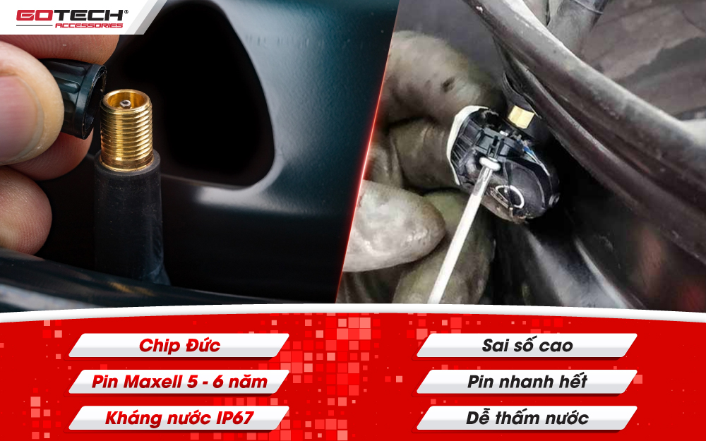 Công nghệ nổi bật trên cảm biến áp suất lốp Hyundai Starex tại Gotẹch khác với các dòng trôi nổi trên thị trường