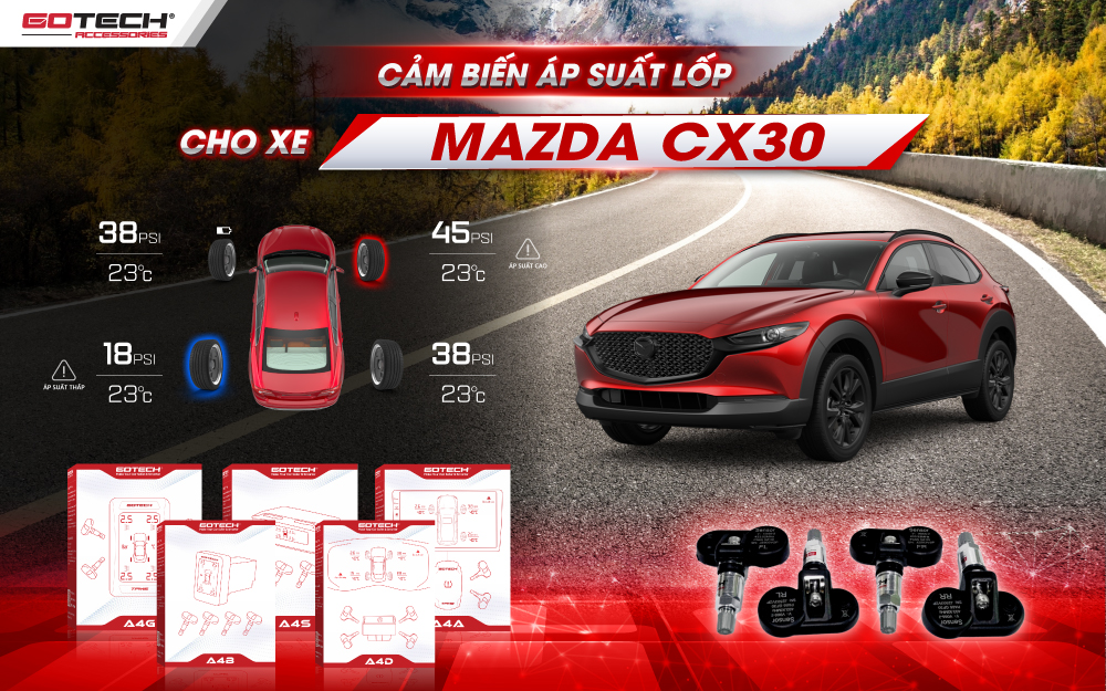 Lắp cảm biến áp suất lốp cho xe Mazda CX-30
