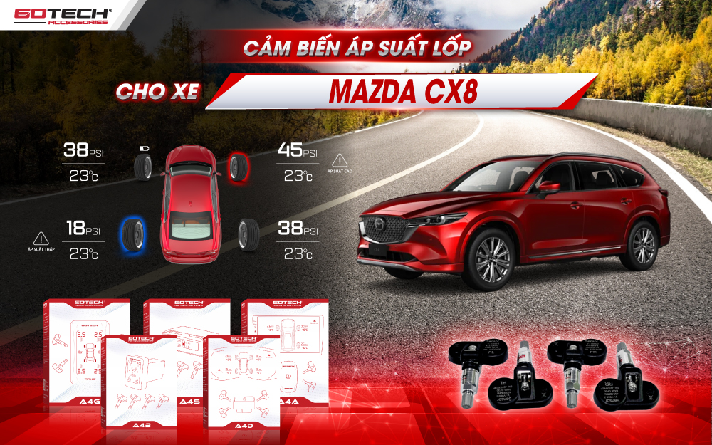 Lý do lắp cảm biến áp suất lốp cho xe Mazda CX-8 