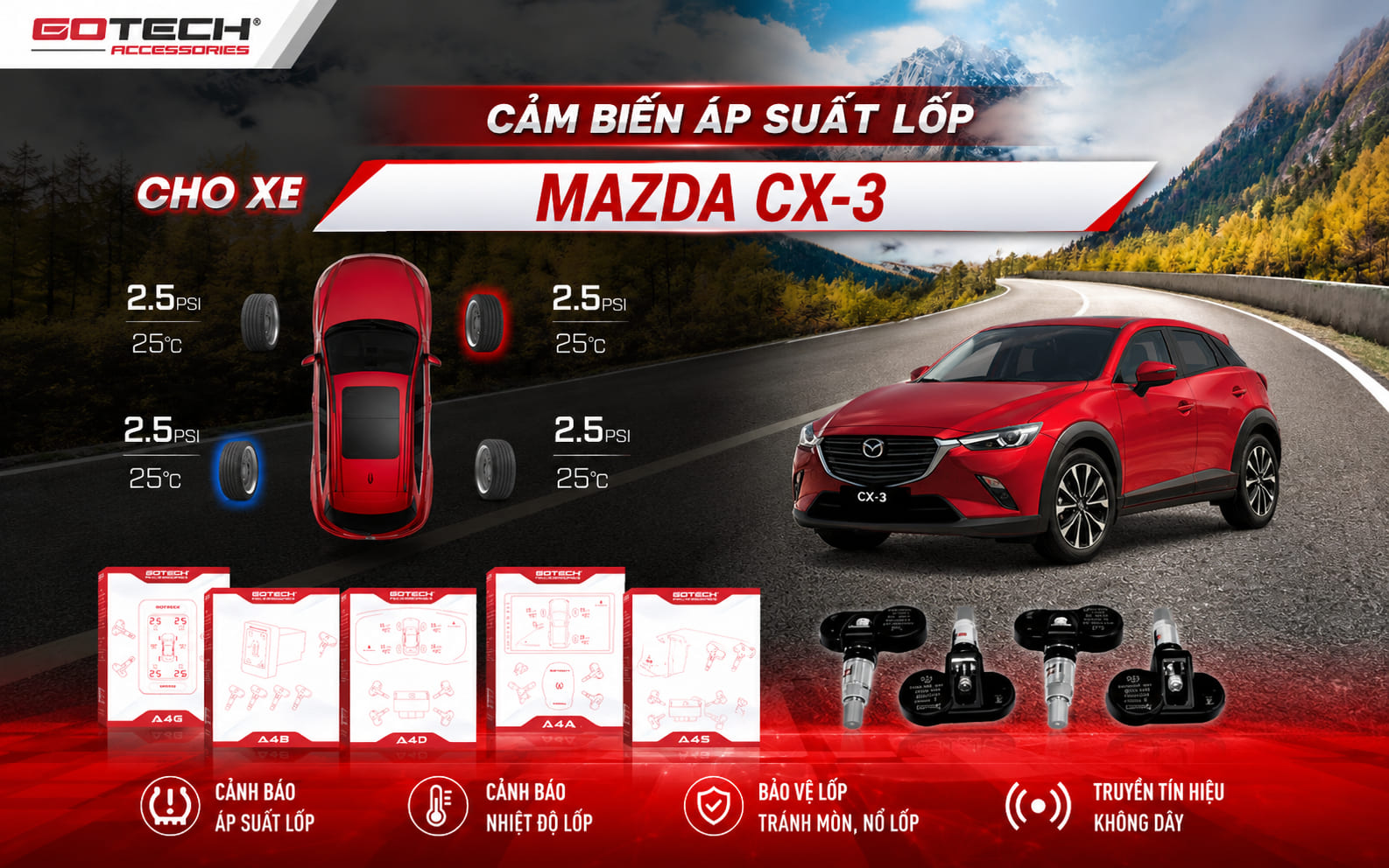 Lý do nên lắp cảm biến áp suất lốp cho xe Mazda CX3