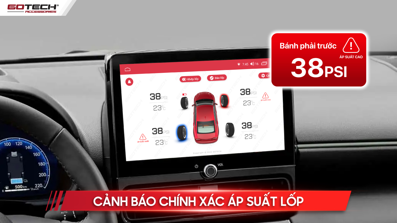 Cảnh báo áp suất lốp Chevrolet Spark khi lốp non hơi hoặc quá nhiệt